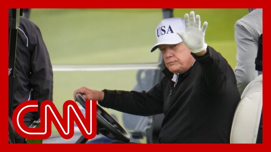 Trump plays golf in Scotland as protesters voice anger over his visit